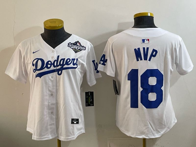 Youth Los Angeles Dodgers #18 Mvp White Game 2026 Nike MLB Jersey style 03->youth mlb jersey->Youth Jersey